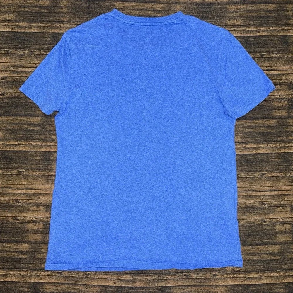 Polo Ralph Lauren T Shirt Mens M Blue Custom Slim Fit Orange Pony